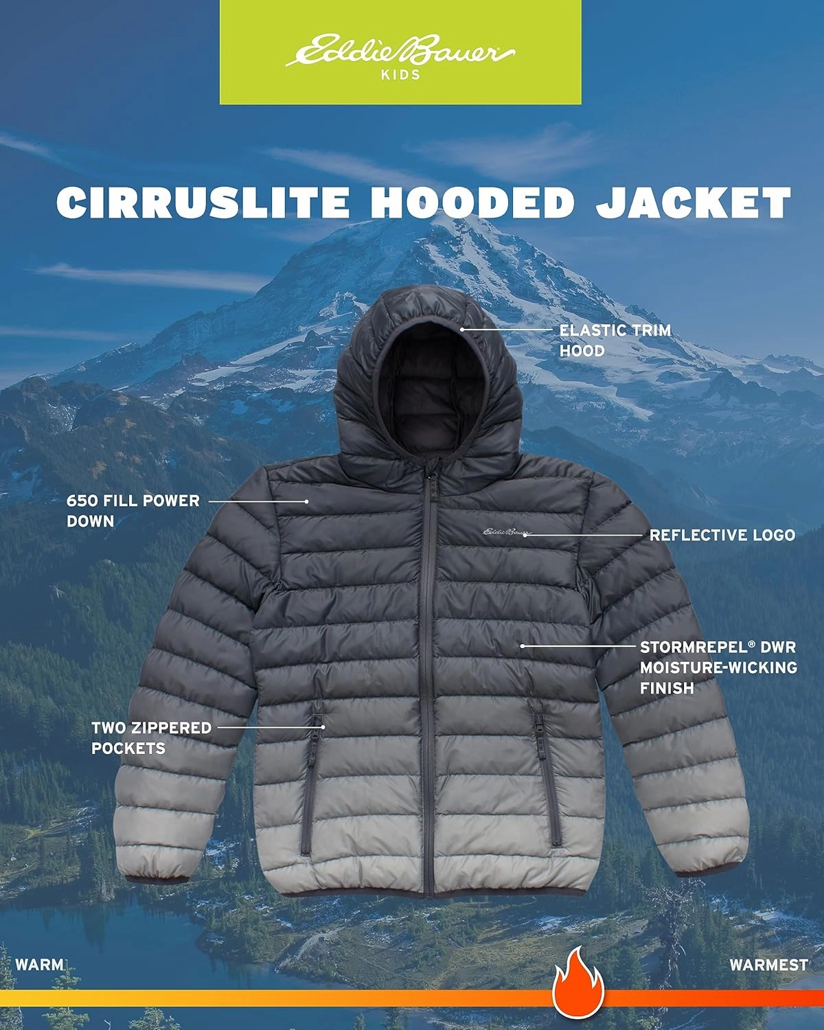 Eddie Bauer Boys' Jacket - CirrusLite Weather Resistant Down Coat for Boys - Insulated Quilted Bubble Puffer (3-20)