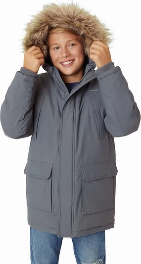 Eddie Bauer Boys' Winter Coat – Waterproof Heavyweight Down Parka Jacket with Faux Fur Hood (3-20)