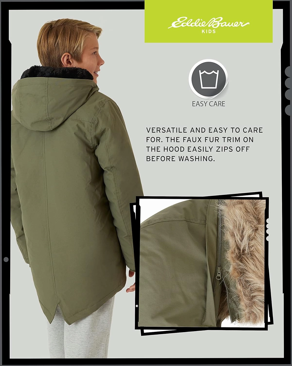 Eddie Bauer Boys' Winter Coat – Waterproof Heavyweight Down Parka Jacket with Faux Fur Hood (3-20)