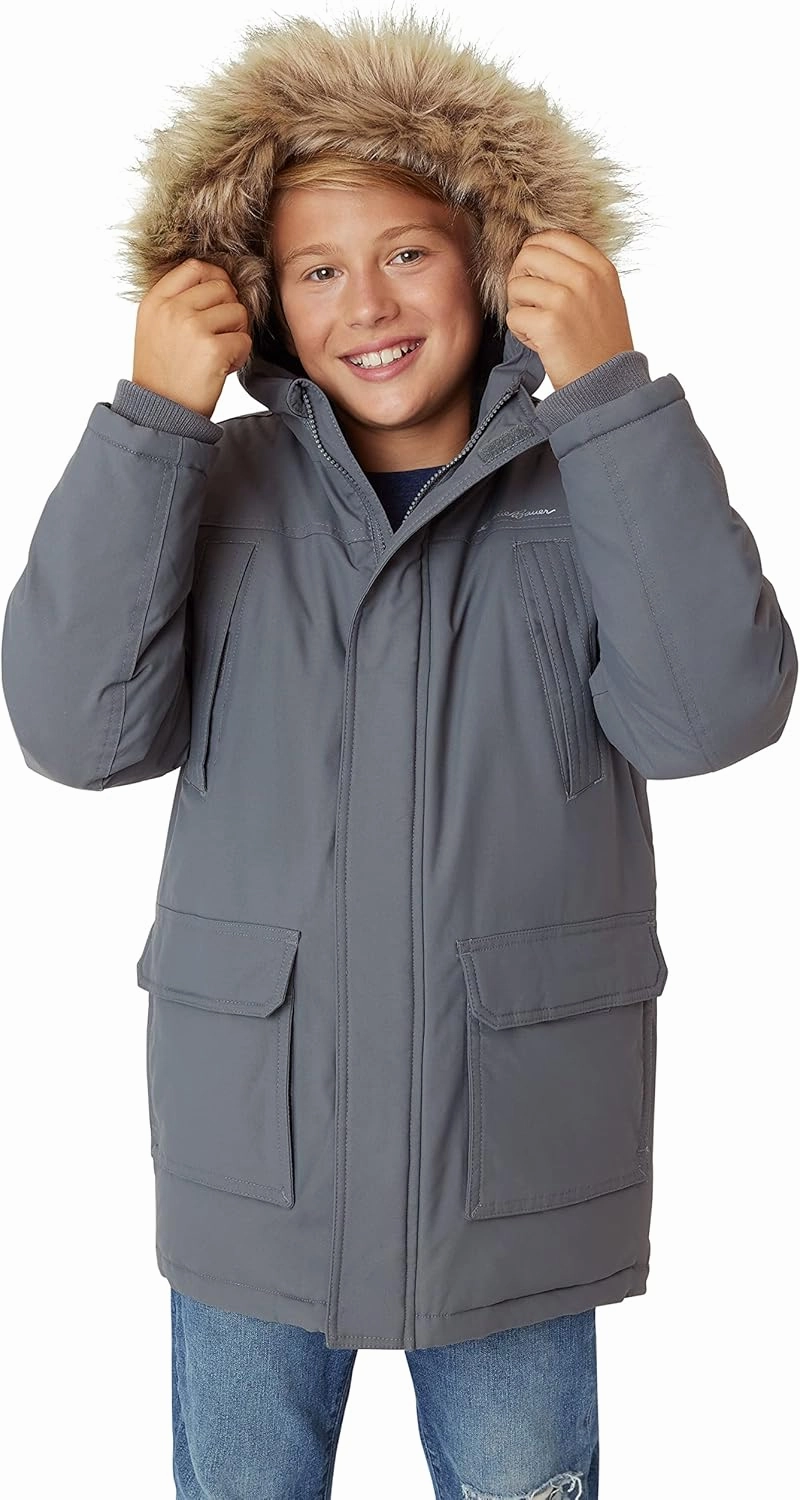 Eddie Bauer Boys' Winter Coat – Waterproof Heavyweight Down Parka Jacket with Faux Fur Hood (3-20)