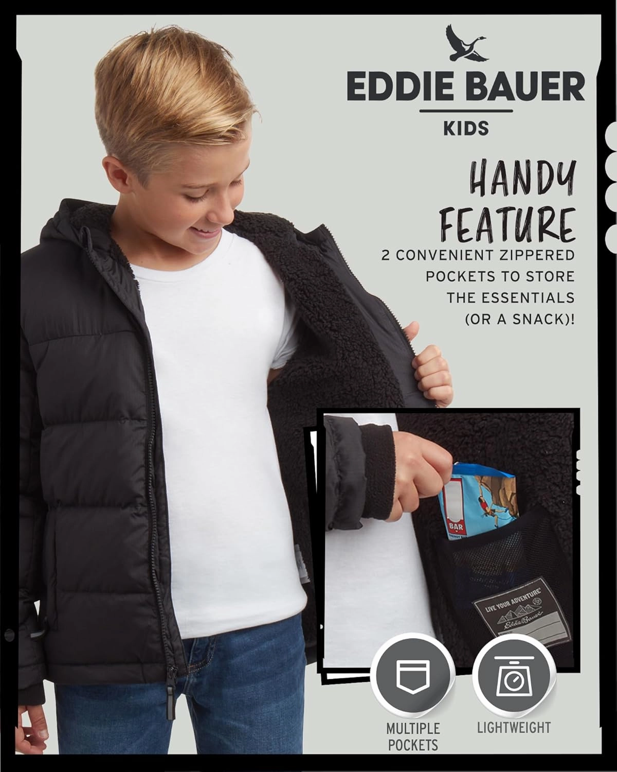 Eddie Bauer Boys' Winter Jacket - Heavyweight Quilted Down Jacket - Insulated Hooded Outerwear Coat for Boys (5-16)