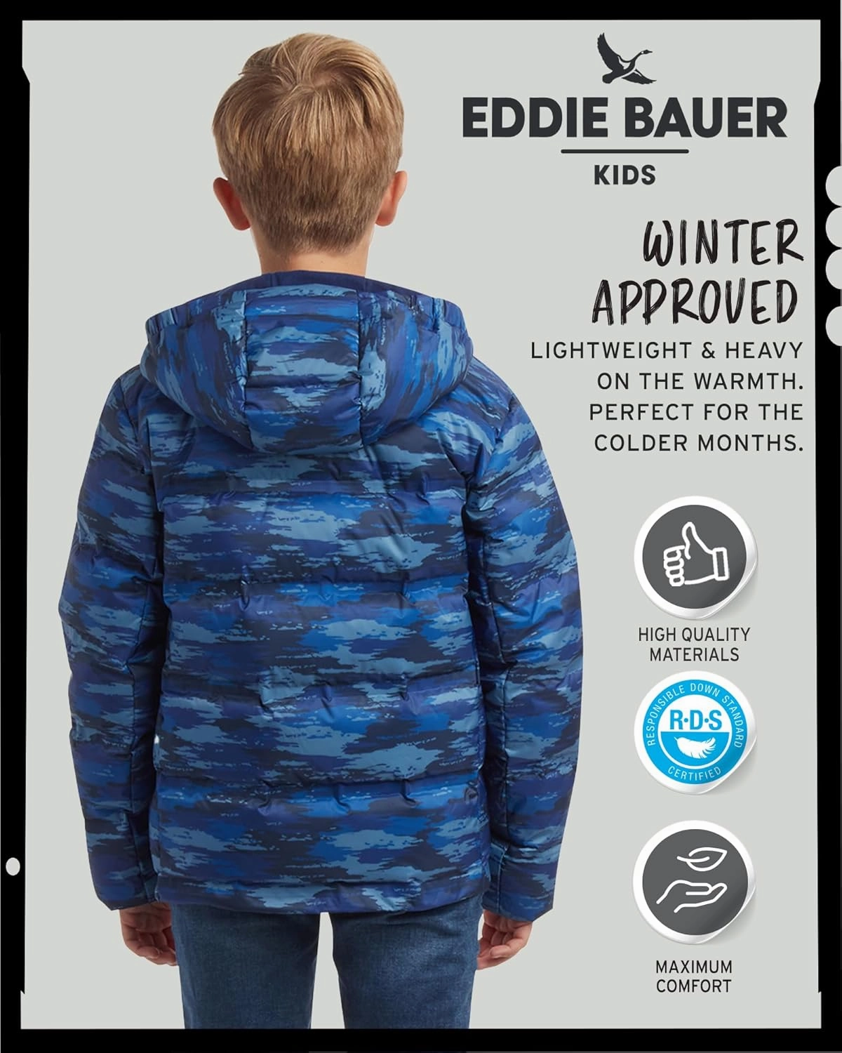 Eddie Bauer Boys' Winter Jacket - Heavyweight Quilted Down Jacket - Insulated Hooded Outerwear Coat for Boys (5-16)