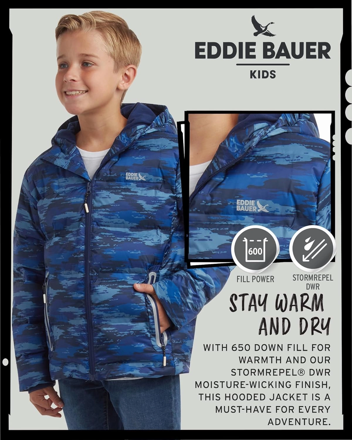 Eddie Bauer Boys' Winter Jacket - Heavyweight Quilted Down Jacket - Insulated Hooded Outerwear Coat for Boys (5-16)