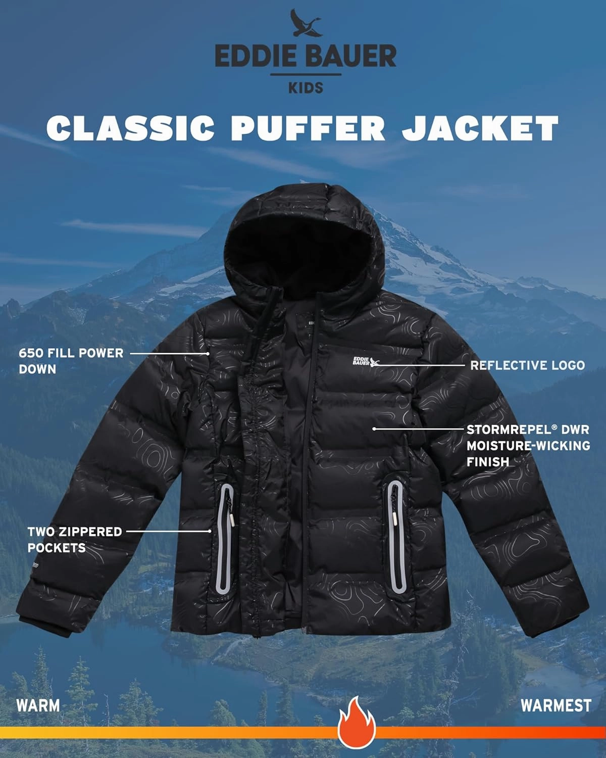 Eddie Bauer Boys' Winter Jacket - Heavyweight Quilted Down Jacket - Insulated Hooded Outerwear Coat for Boys (5-16)