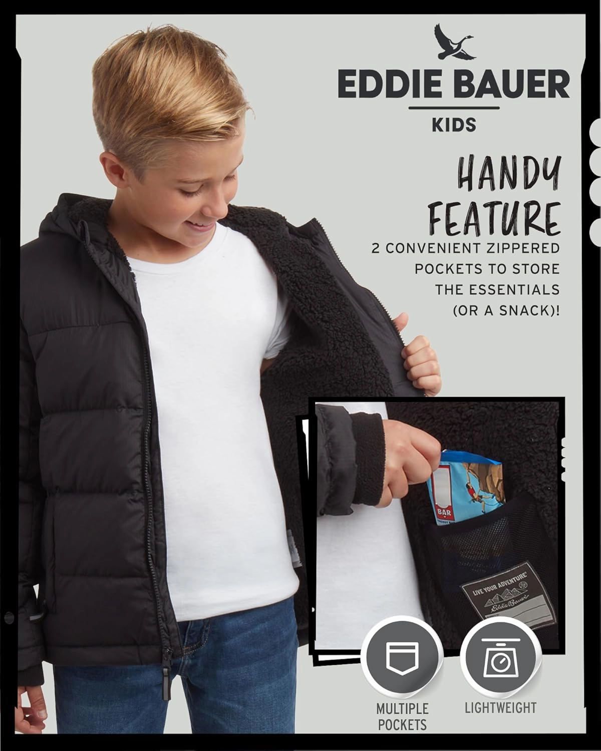 Eddie Bauer Boys' Winter Jacket - Heavyweight Quilted Down Jacket - Insulated Hooded Outerwear Coat for Boys (5-16)