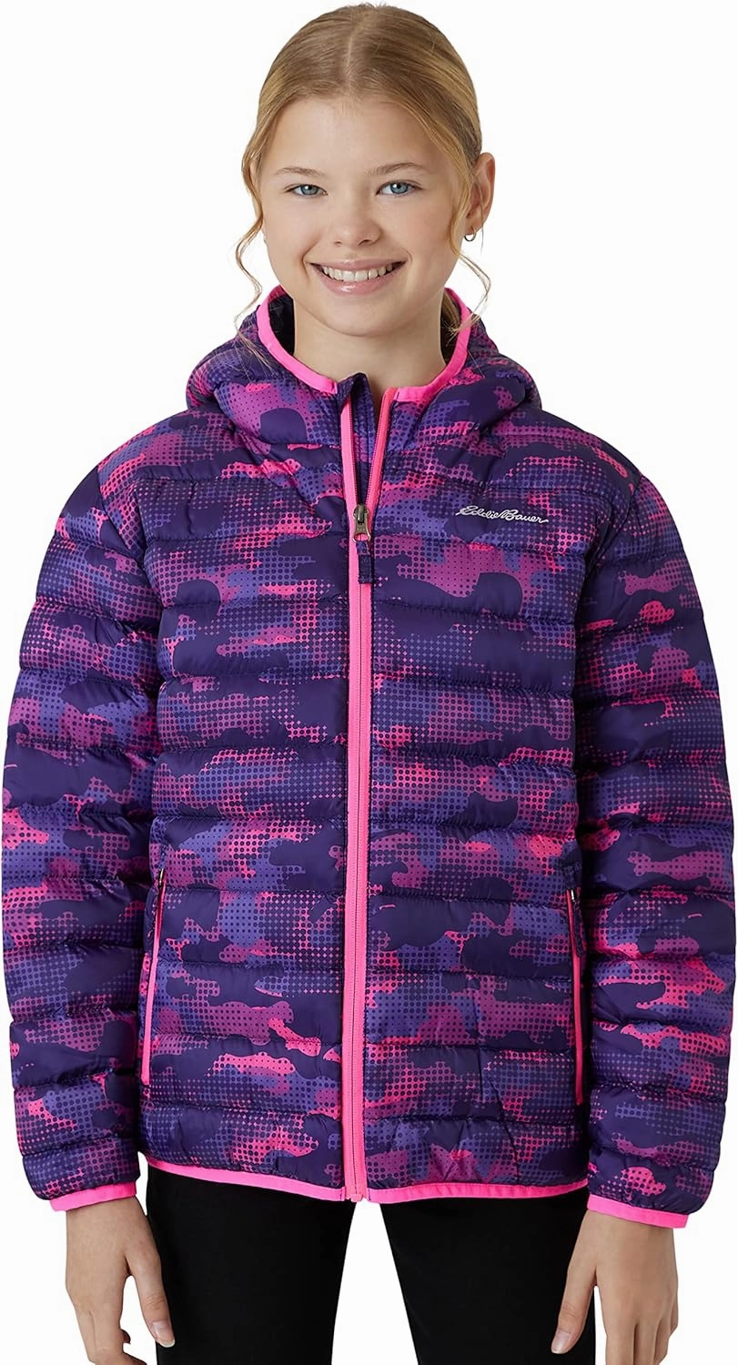Eddie Bauer Girls' Jacket - CirrusLite Weather Resistant Down Coat for Girls - Insulated Quilted Bubble Puffer (3-20)