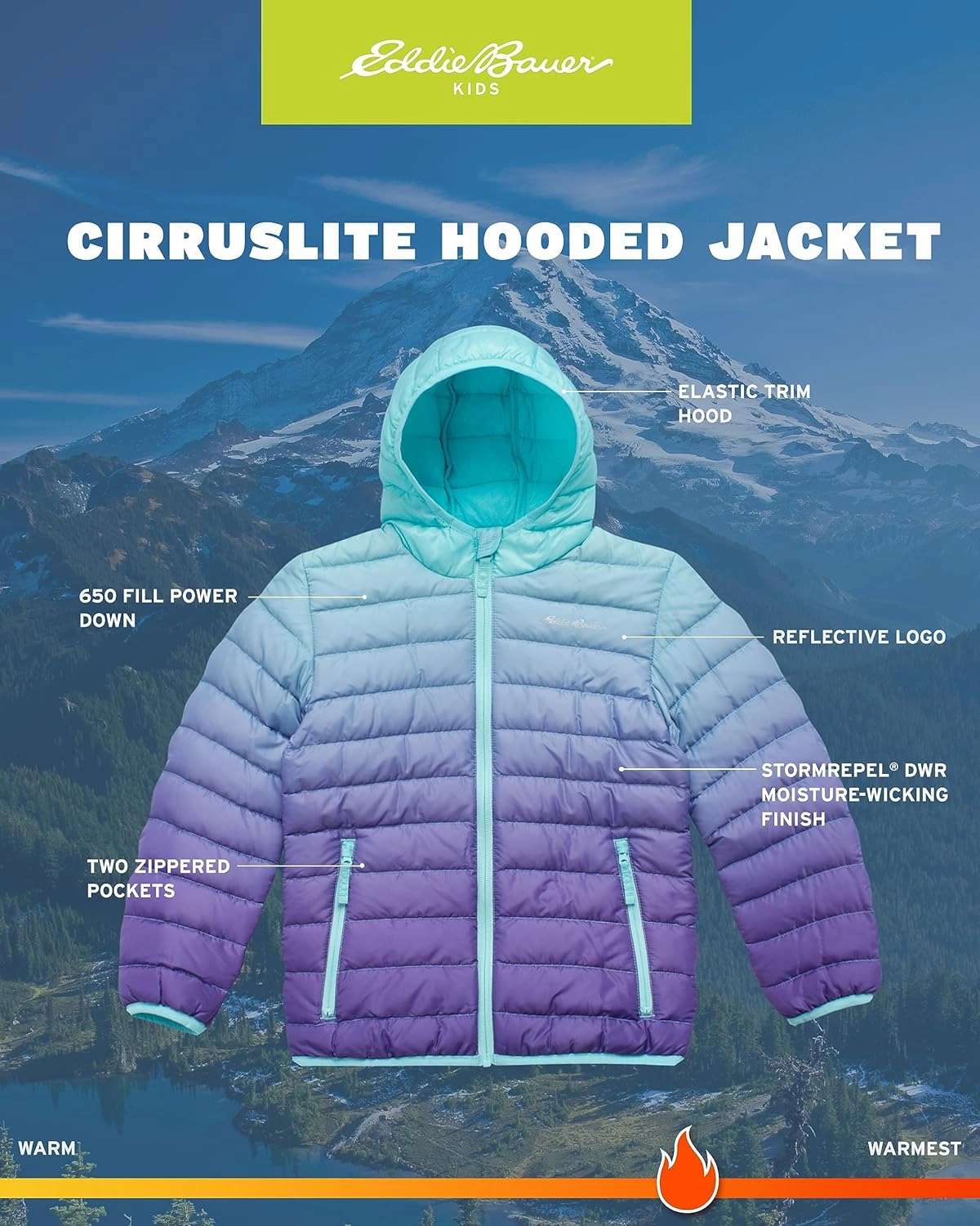 Eddie Bauer Girls' Jacket - CirrusLite Weather Resistant Down Coat for Girls - Insulated Quilted Bubble Puffer (3-20)
