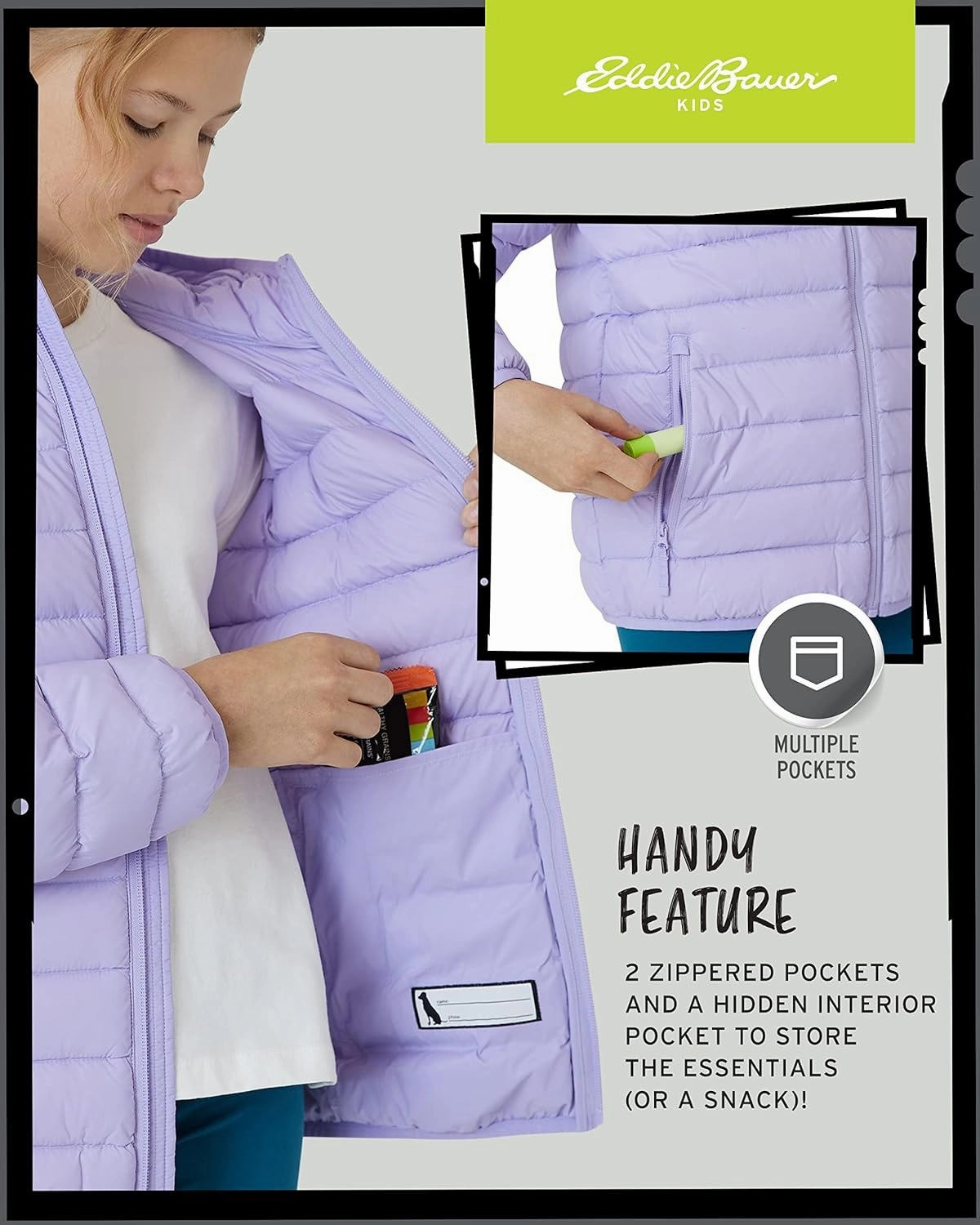 Eddie Bauer Girls' Jacket - CirrusLite Weather Resistant Down Coat for Girls - Insulated Quilted Bubble Puffer (3-20)