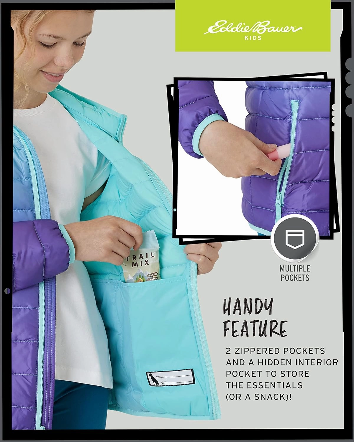 Eddie Bauer Girls' Jacket - CirrusLite Weather Resistant Down Coat for Girls - Insulated Quilted Bubble Puffer (3-20)