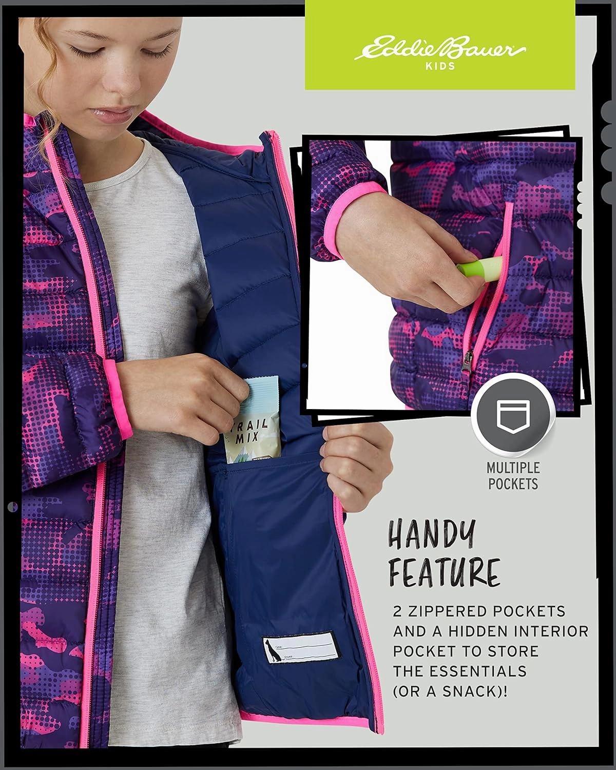 Eddie Bauer Girls' Jacket - CirrusLite Weather Resistant Down Coat for Girls - Insulated Quilted Bubble Puffer (3-20)