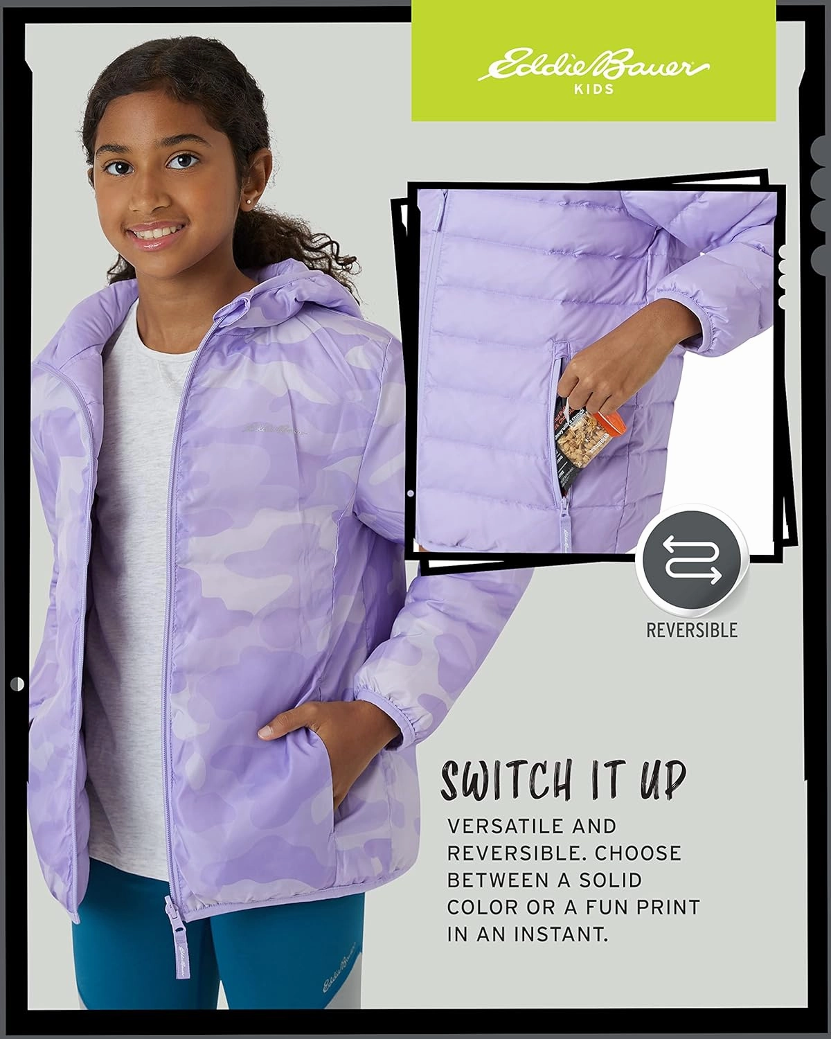 Eddie Bauer Girls' Jacket - CirrusLite Weather Resistant Down Coat for Girls - Insulated Quilted Bubble Puffer (3-20)