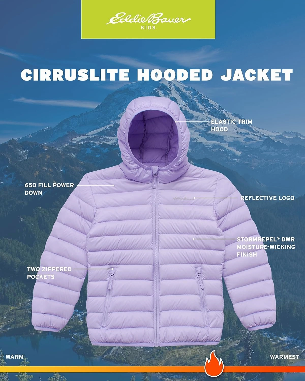 Eddie Bauer Girls' Jacket - CirrusLite Weather Resistant Down Coat for Girls - Insulated Quilted Bubble Puffer (3-20)