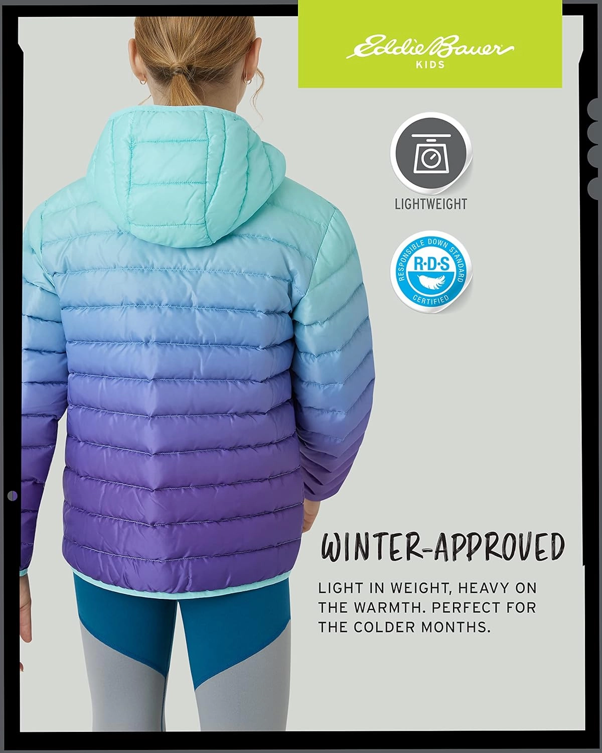 Eddie Bauer Girls' Jacket - CirrusLite Weather Resistant Down Coat for Girls - Insulated Quilted Bubble Puffer (3-20)