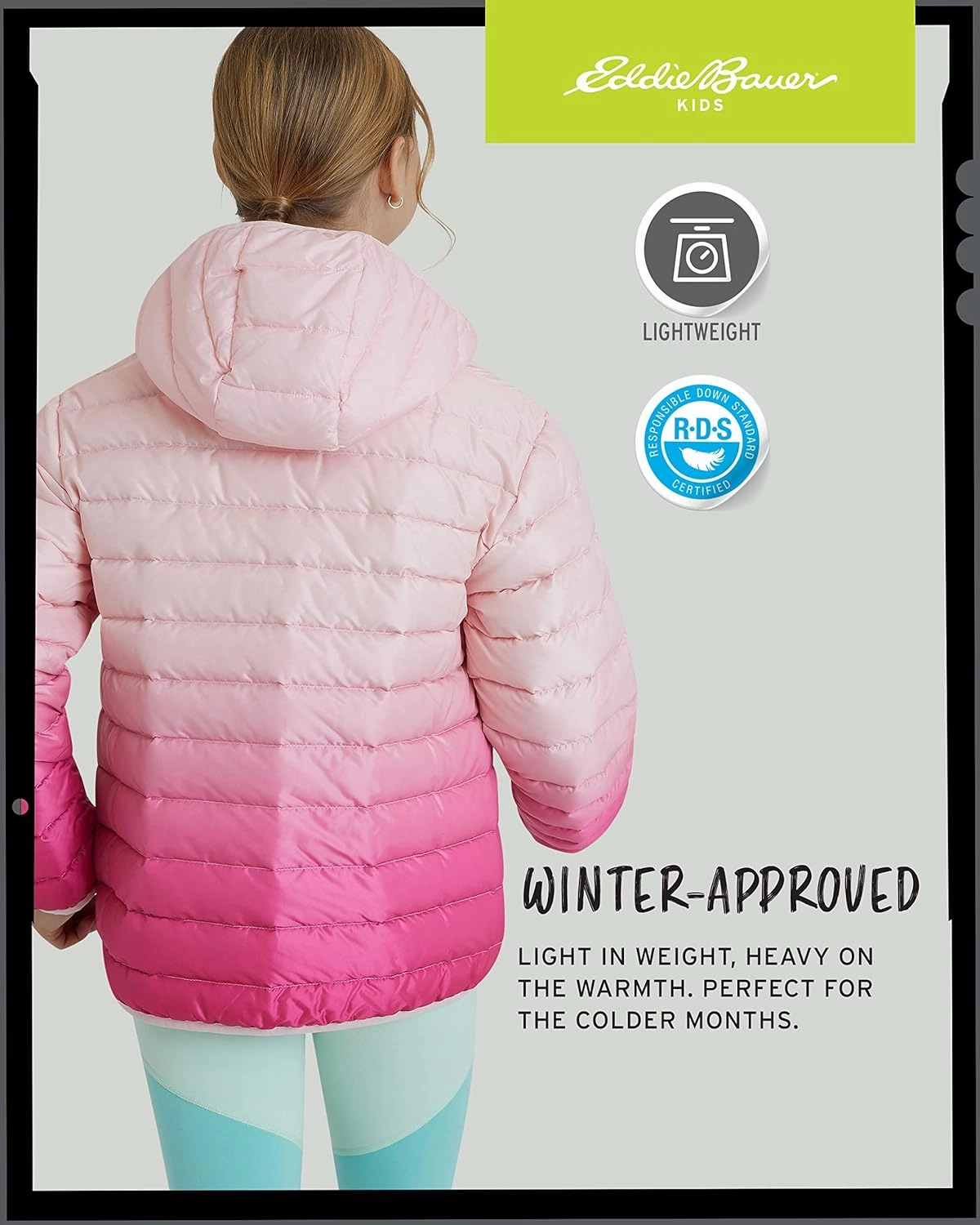 Eddie Bauer Girls' Jacket - CirrusLite Weather Resistant Down Coat for Girls - Insulated Quilted Bubble Puffer (3-20)