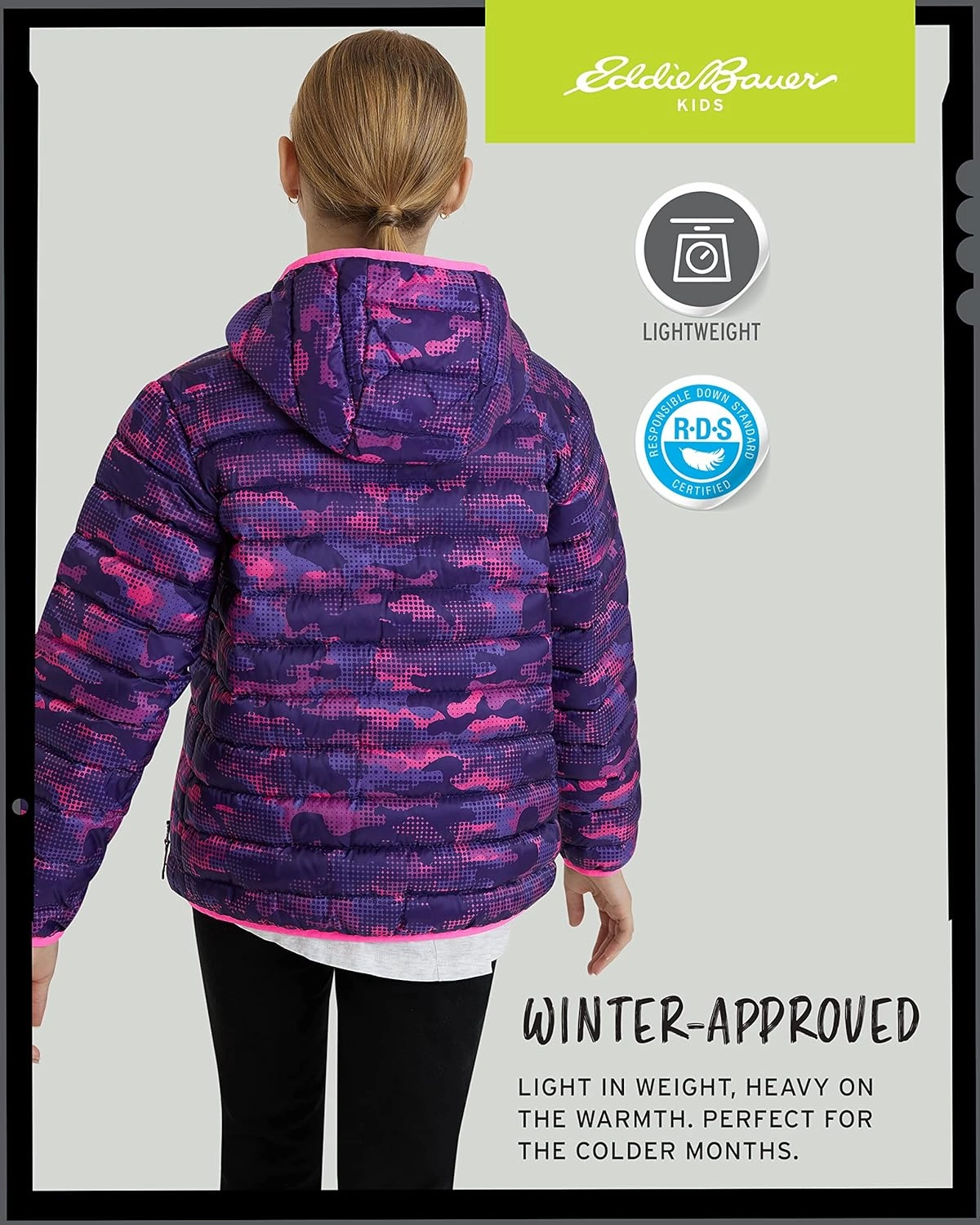 Eddie Bauer Girls' Jacket - CirrusLite Weather Resistant Down Coat for Girls - Insulated Quilted Bubble Puffer (3-20)