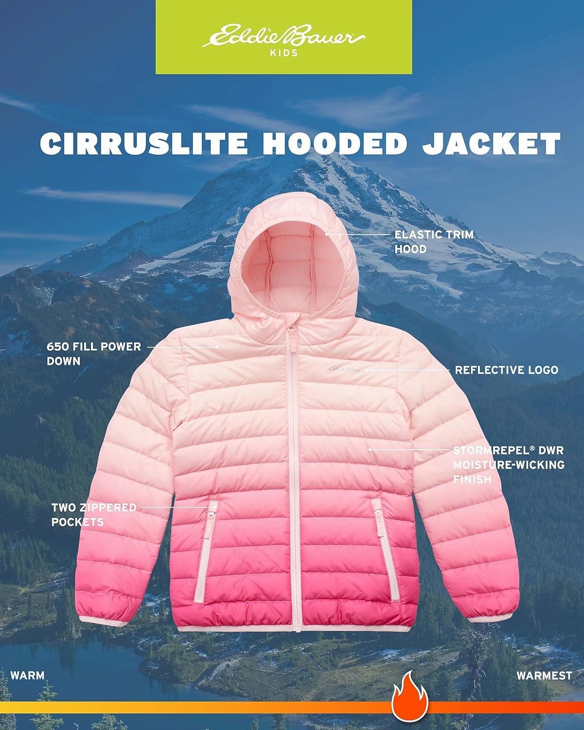 Eddie Bauer Girls' Jacket - CirrusLite Weather Resistant Down Coat for Girls - Insulated Quilted Bubble Puffer (3-20)