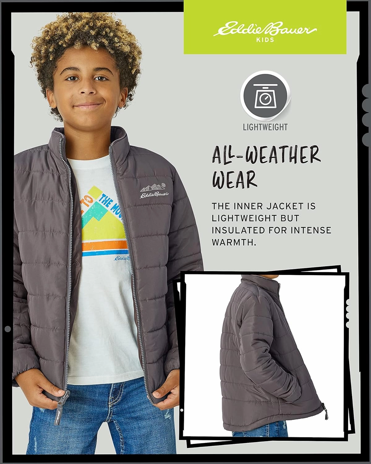 Eddie Bauer Kids' Ski Jacket - Waterproof 3 in 1 Insulated Coat with Removable Shell Jacket for Boys and Girls (3-16)