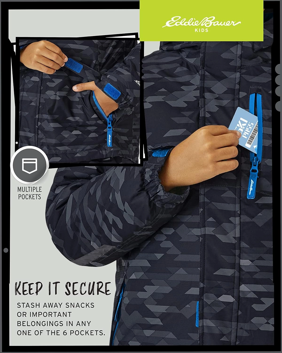 Eddie Bauer Kids' Ski Jacket - Waterproof 3 in 1 Insulated Coat with Removable Shell Jacket for Boys and Girls (3-16)