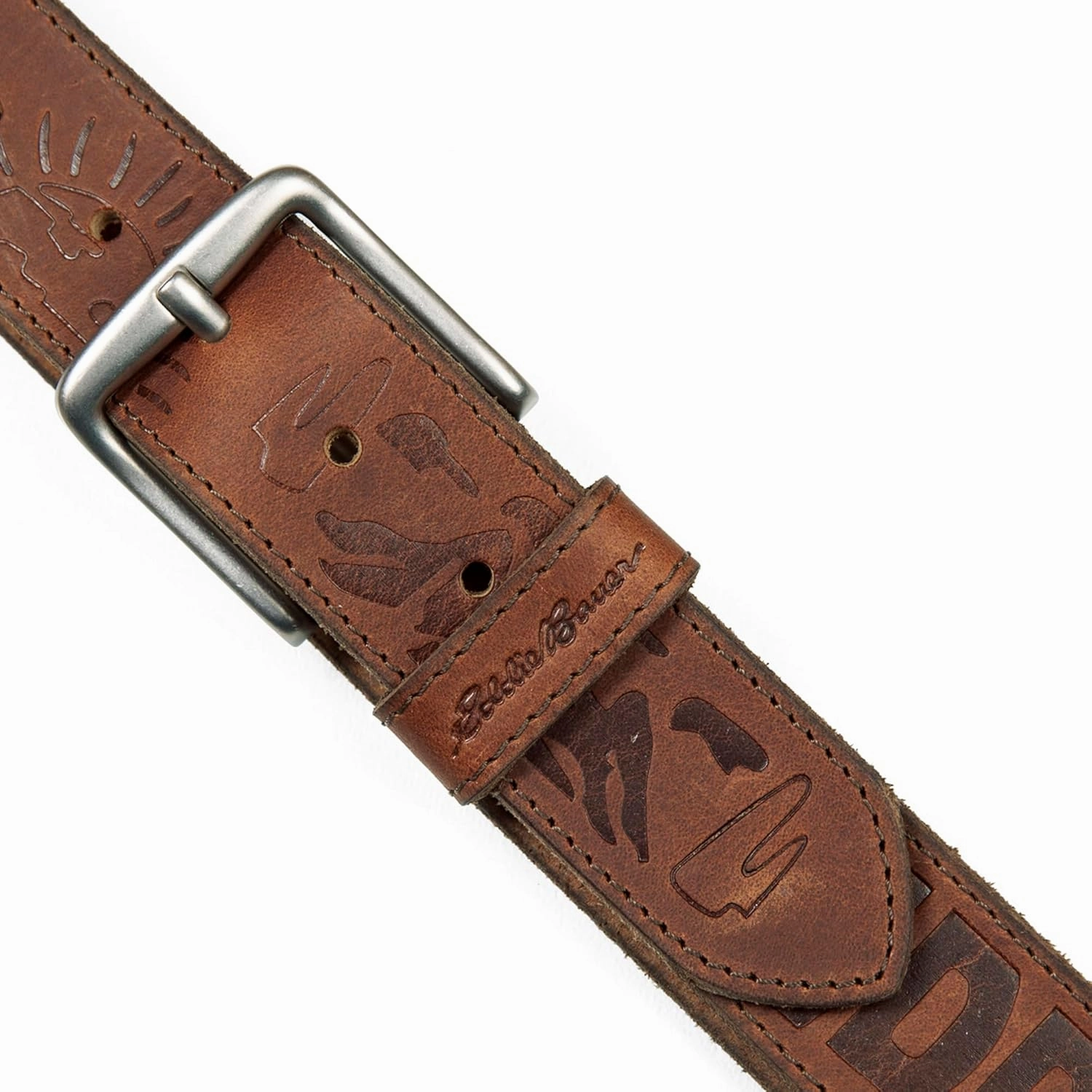 Eddie Bauer Men's Leather Belt | Casual | Everyday | Jeans | Trousers | Chinos | Metal Buckle