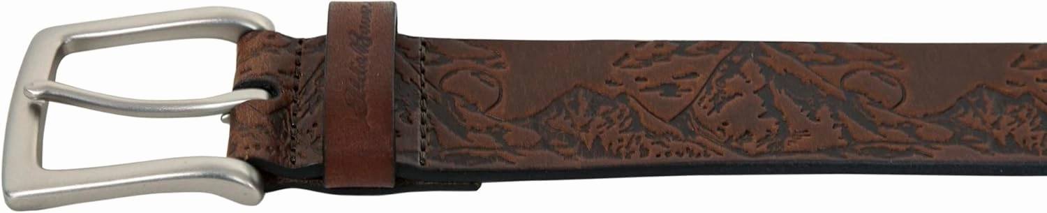 Eddie Bauer Men's Leather Belt | Casual | Everyday | Jeans | Trousers | Chinos | Metal Buckle