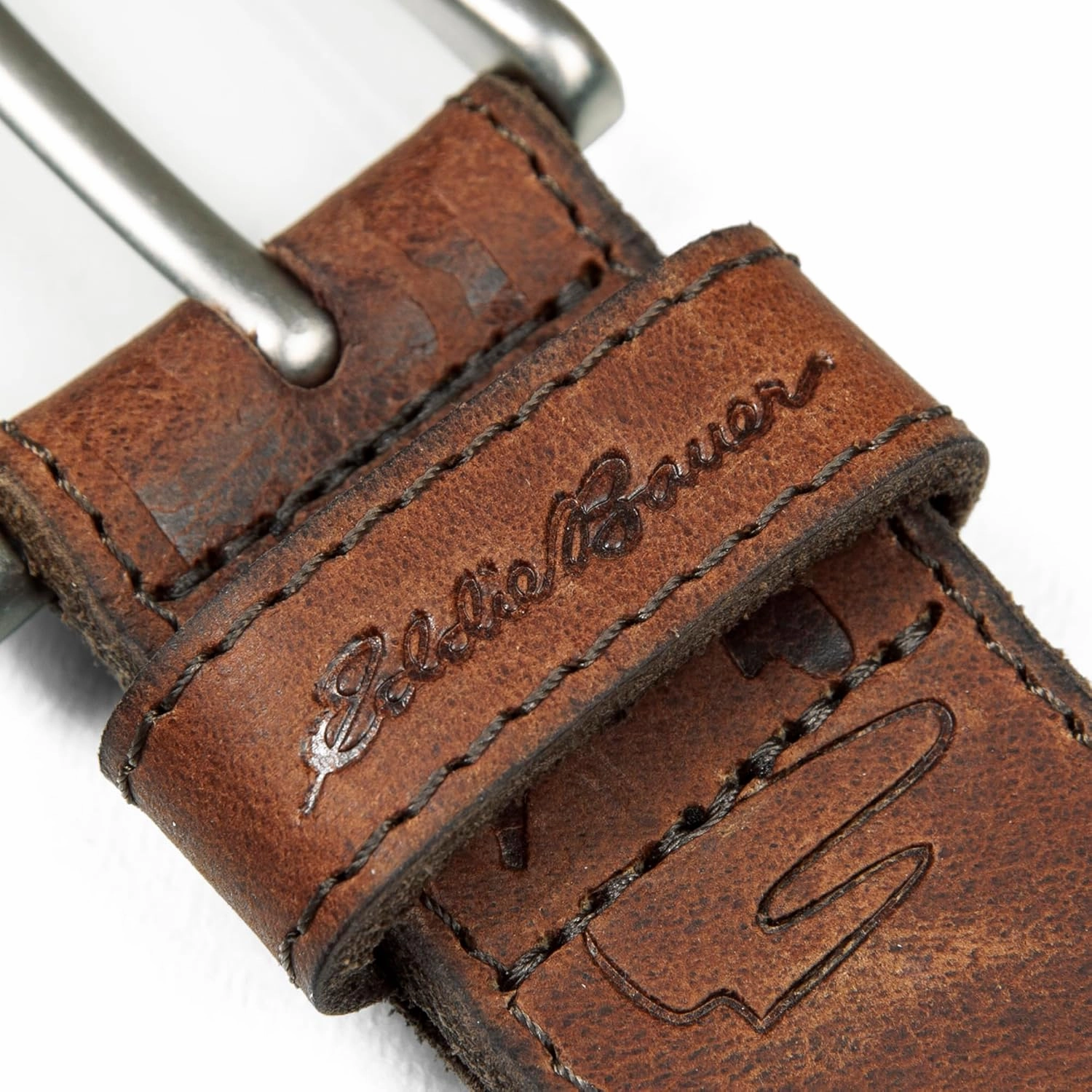 Eddie Bauer Men's Leather Belt | Casual | Everyday | Jeans | Trousers | Chinos | Metal Buckle
