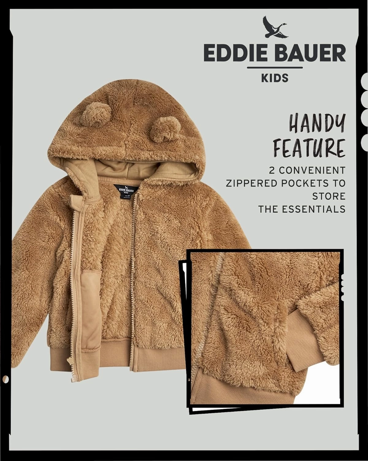 Eddie Bauer Toddler Zip Up Hoodie - Kids' Ultra Soft Sherpa Fleece Hoodie Sweatshirt for Toddler Boys and Girls (2T-4T)