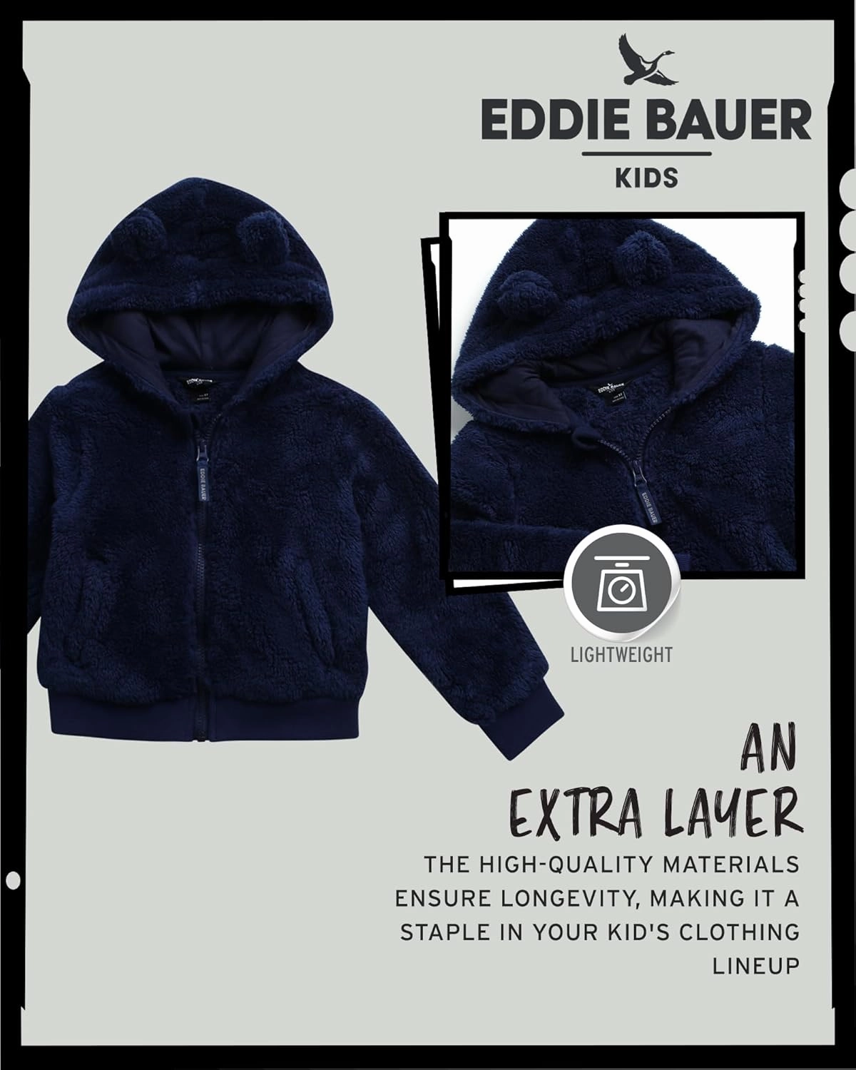 Eddie Bauer Toddler Zip Up Hoodie - Kids' Ultra Soft Sherpa Fleece Hoodie Sweatshirt for Toddler Boys and Girls (2T-4T)