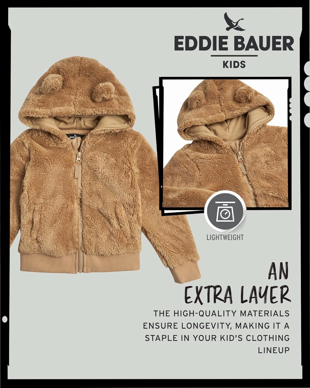 Eddie Bauer Toddler Zip Up Hoodie - Kids' Ultra Soft Sherpa Fleece Hoodie Sweatshirt for Toddler Boys and Girls (2T-4T)