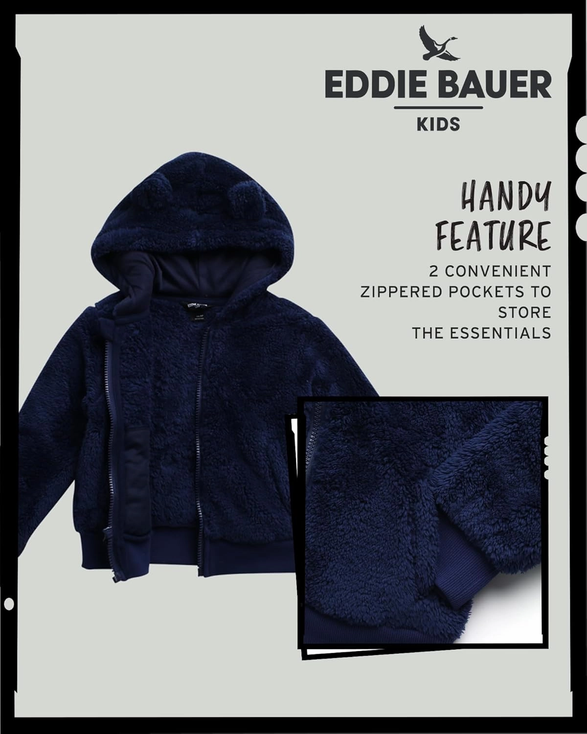 Eddie Bauer Toddler Zip Up Hoodie - Kids' Ultra Soft Sherpa Fleece Hoodie Sweatshirt for Toddler Boys and Girls (2T-4T)