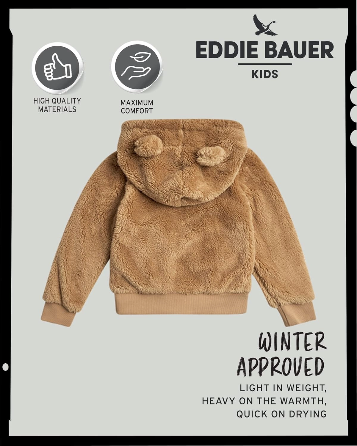 Eddie Bauer Toddler Zip Up Hoodie - Kids' Ultra Soft Sherpa Fleece Hoodie Sweatshirt for Toddler Boys and Girls (2T-4T)