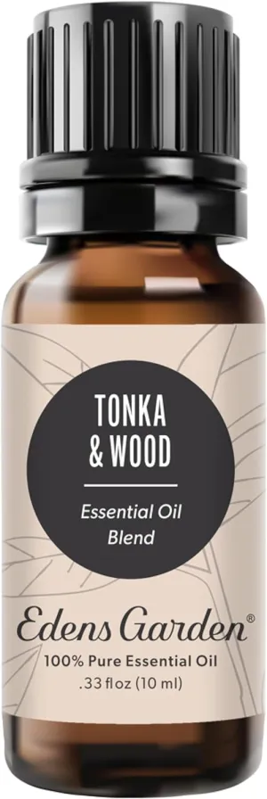Edens Garden Tonka & Wood Essential Oil Blend- 100% Pure Premium Grade, Undiluted, Natural, Therapeutic, Aromatherapy, The Best for Diffusing, Candle, Laundry, Humidifiers 10 ml (.33 fl oz)