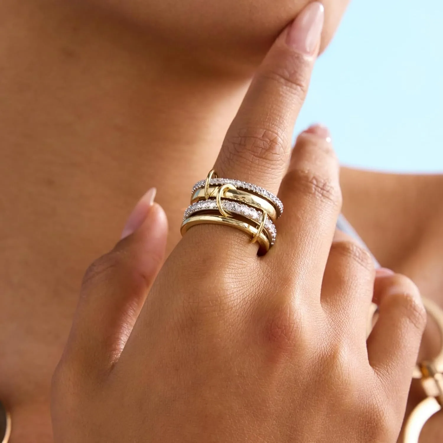 Elegant Gold Stackable Rings for Women - Non Tarnish Tri Color Rings Set, Perfect for Everyday Wear Ring Band, Fashion Jewelry with CZ, Ideal Promise Rings Gift for Her