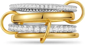 Elegant Gold Stackable Rings for Women - Non Tarnish Tri Color Rings Set, Perfect for Everyday Wear Ring Band, Fashion Jewelry with CZ, Ideal Promise Rings Gift for Her