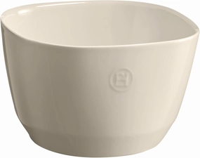 Emile Henry Made in France Ceramic Medium Salad Bowl 8.75"x 8.6"x 5.5"- 3.5Qt |Clay