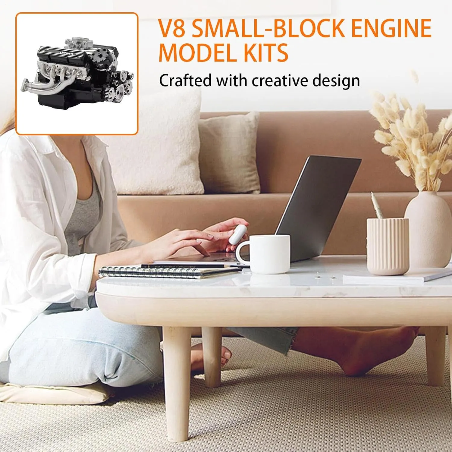 Engine Building Kit | Engine Kit Toy,Creative Resin Craft Desk Ornament for Display Home Garage Birthday Education Classroom Workshop Collector Workplace