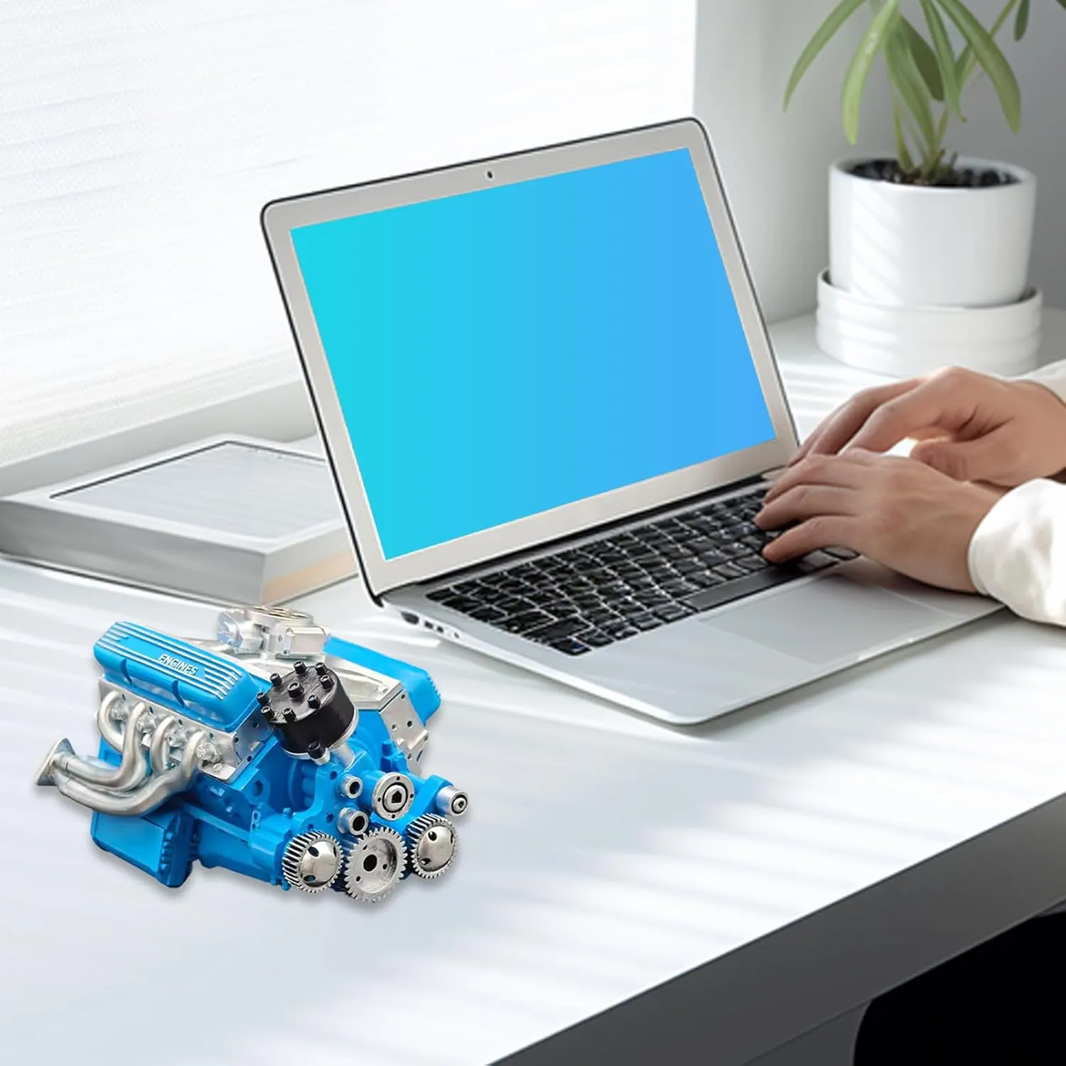 Engine Model Kit - Engine Kit Toy - Creative Resin Craft Desk Ornament for Display Home Garage Birthday Education Classroom Workshop Collector Workplace
