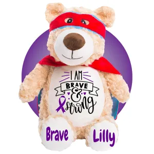 Epilepsy Gifts for Kids - Personalized 17" Epilepsy Teddy Bear - Gifts for Kids With Epilepsy - Epilepsy Awareness Products - Dravet Syndrome Gifts - Epilepsy Gifts by Kikilishop