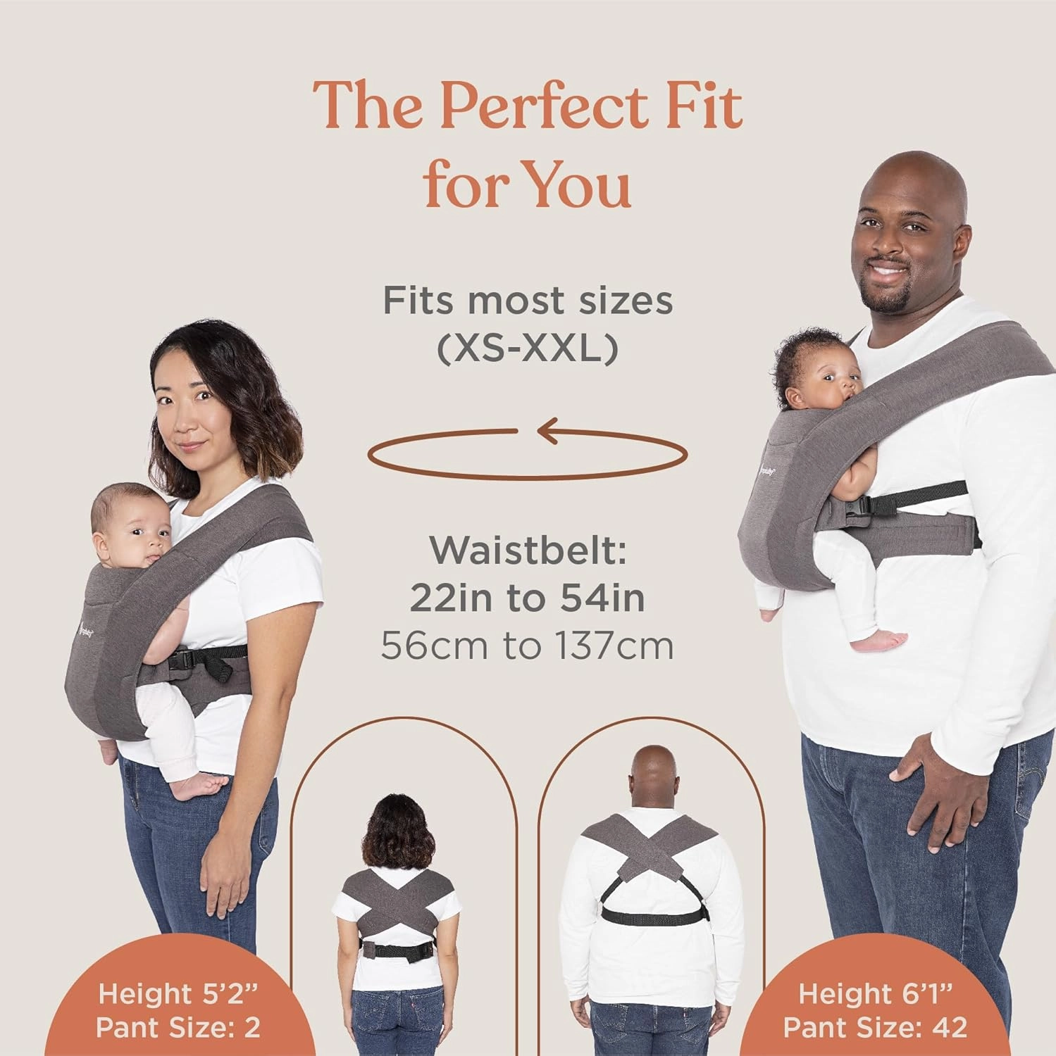 Ergobaby Embrace Cozy Newborn Essentials Baby Carrier Wrap (7-25 Pounds), Soft Air Mesh, Soft Grey