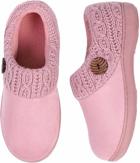 EverFoams Women's Microsuede Slippers Warm Comfy Memory Foam Indoor House Shoes with Knit Collar