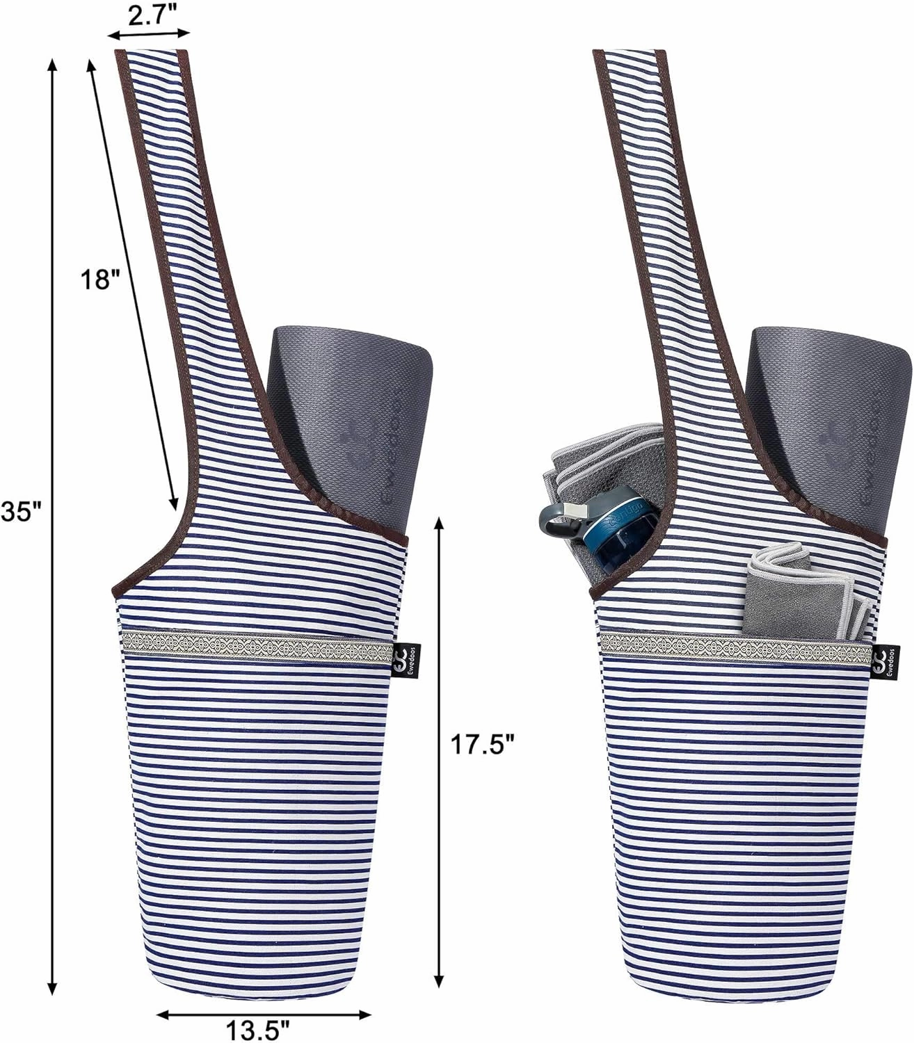 Ewedoos Yoga Mat Bag Yoga Bags with Large Size Pocket and Zipper Pocket, Fit Most Size Mats