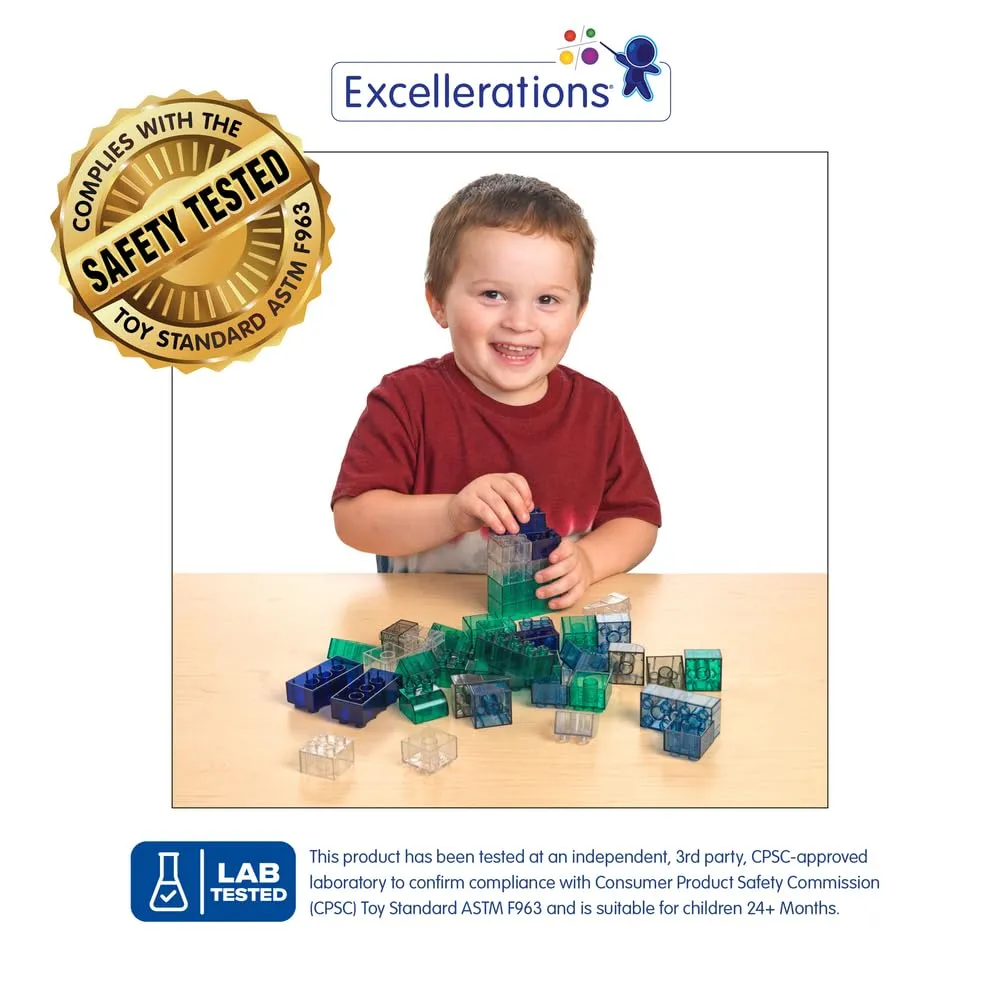 Excellerations Calming Color Building Bricks - 80 Pieces