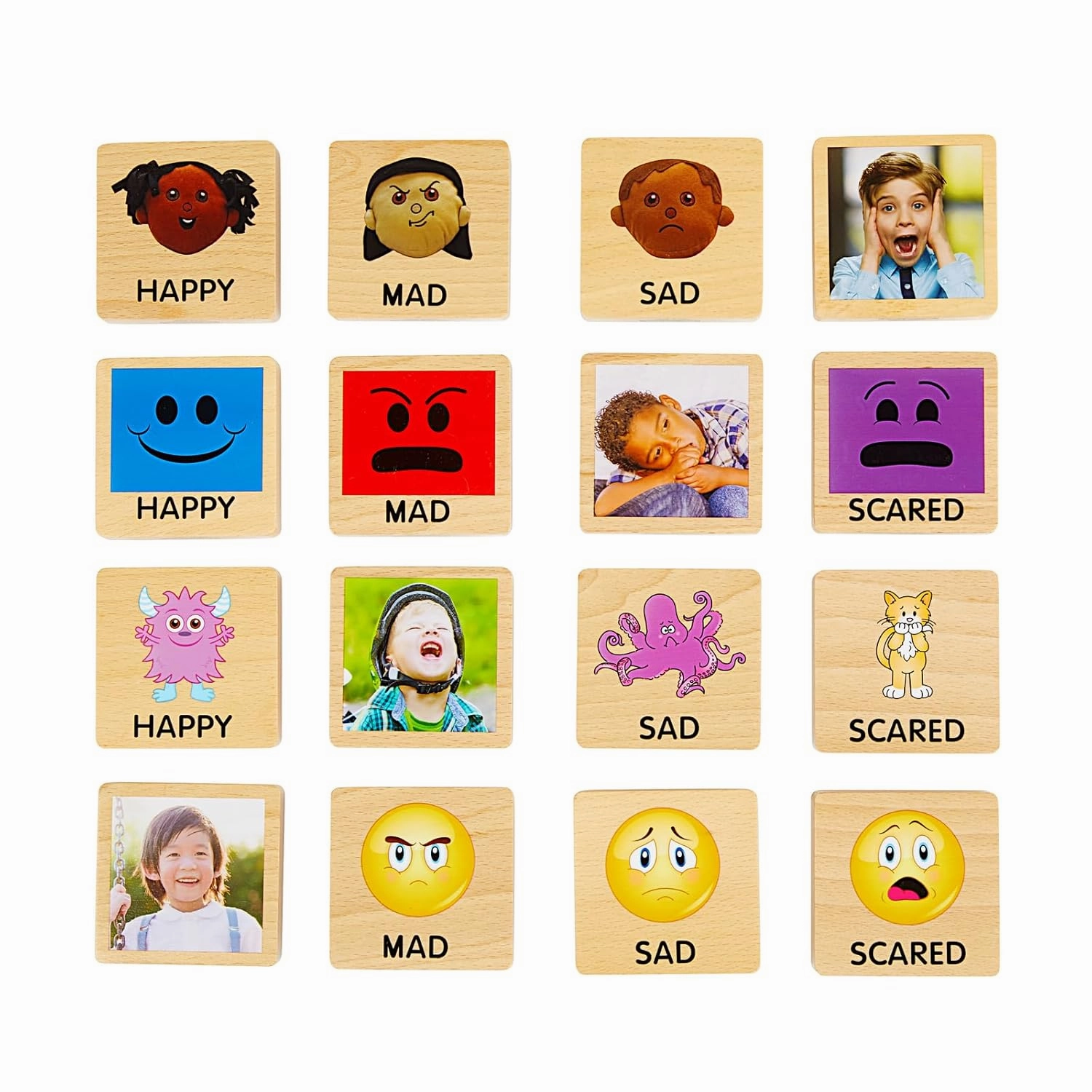 Excellerations Build and Match Emotions Block Set 1-16 Blocks