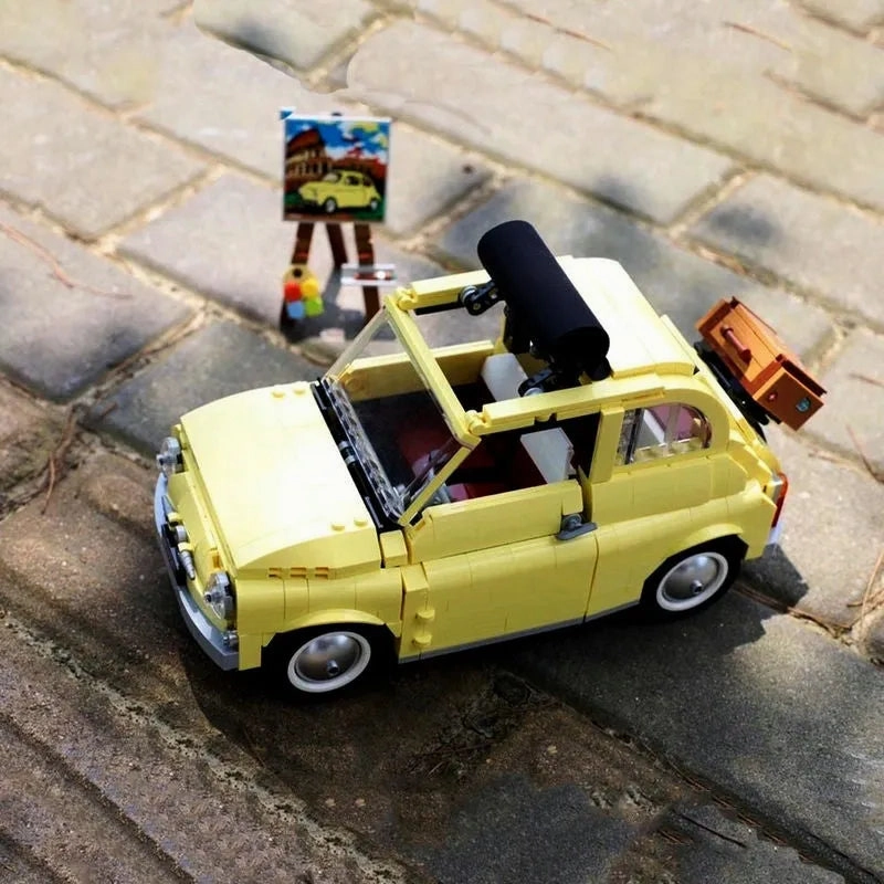 Expert Creator Tech MOC Classic Fiat 500 Car Bricks Toys