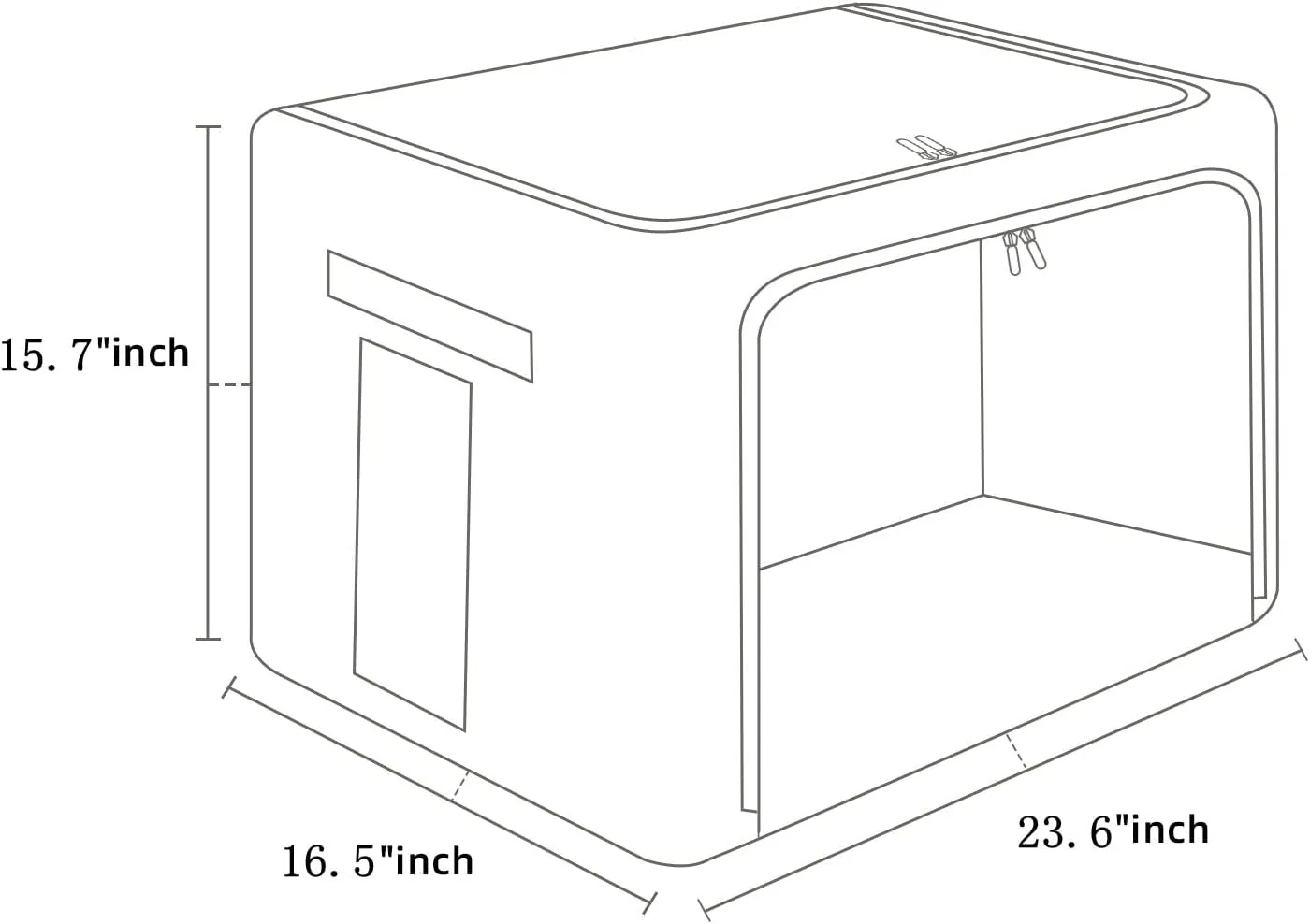 Extra Large Clothes Storage Bins Foldable Metal Frame Storage Box Stackable Linen Fabric Box Organizer Set with Carrying Handles and Clear Window (Beige, 23.6x 16.5x 15.7 Inch)