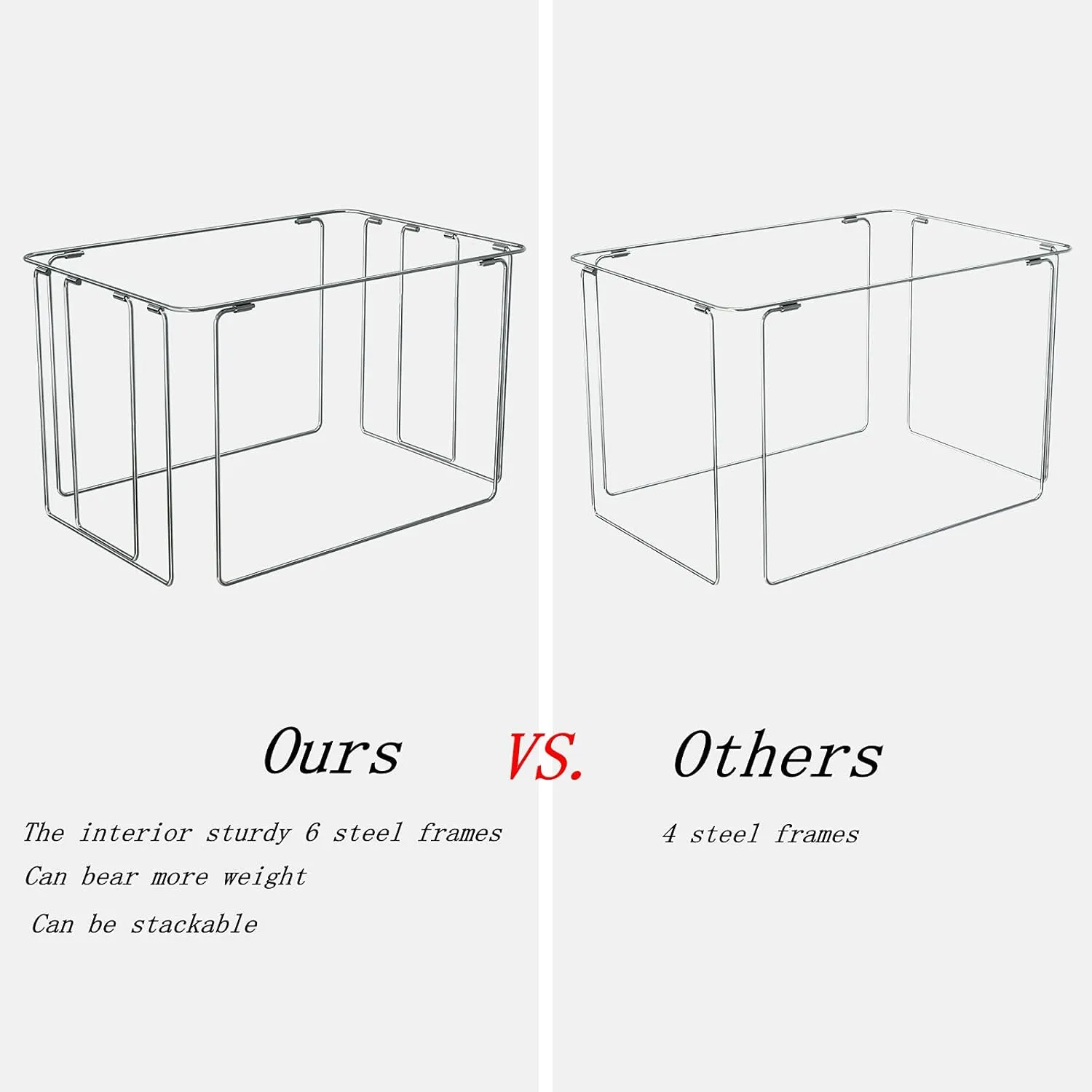 Extra Large Clothes Storage Bins Foldable Metal Frame Storage Box Stackable Linen Fabric Box Organizer Set with Carrying Handles and Clear Window (Beige, 23.6x 16.5x 15.7 Inch)