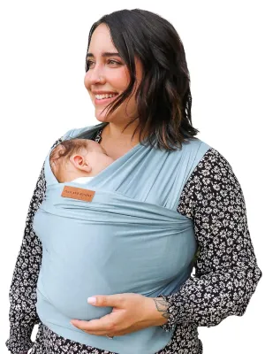 Ezra Baby Wrap - Lightweight Baby Carrier - Citadel Blue - Best Baby Wrap for Newborns 0-18 Months - 100% Tencel Modal, Comfortable, Simple, and Hands-Free Babywearing Wraps