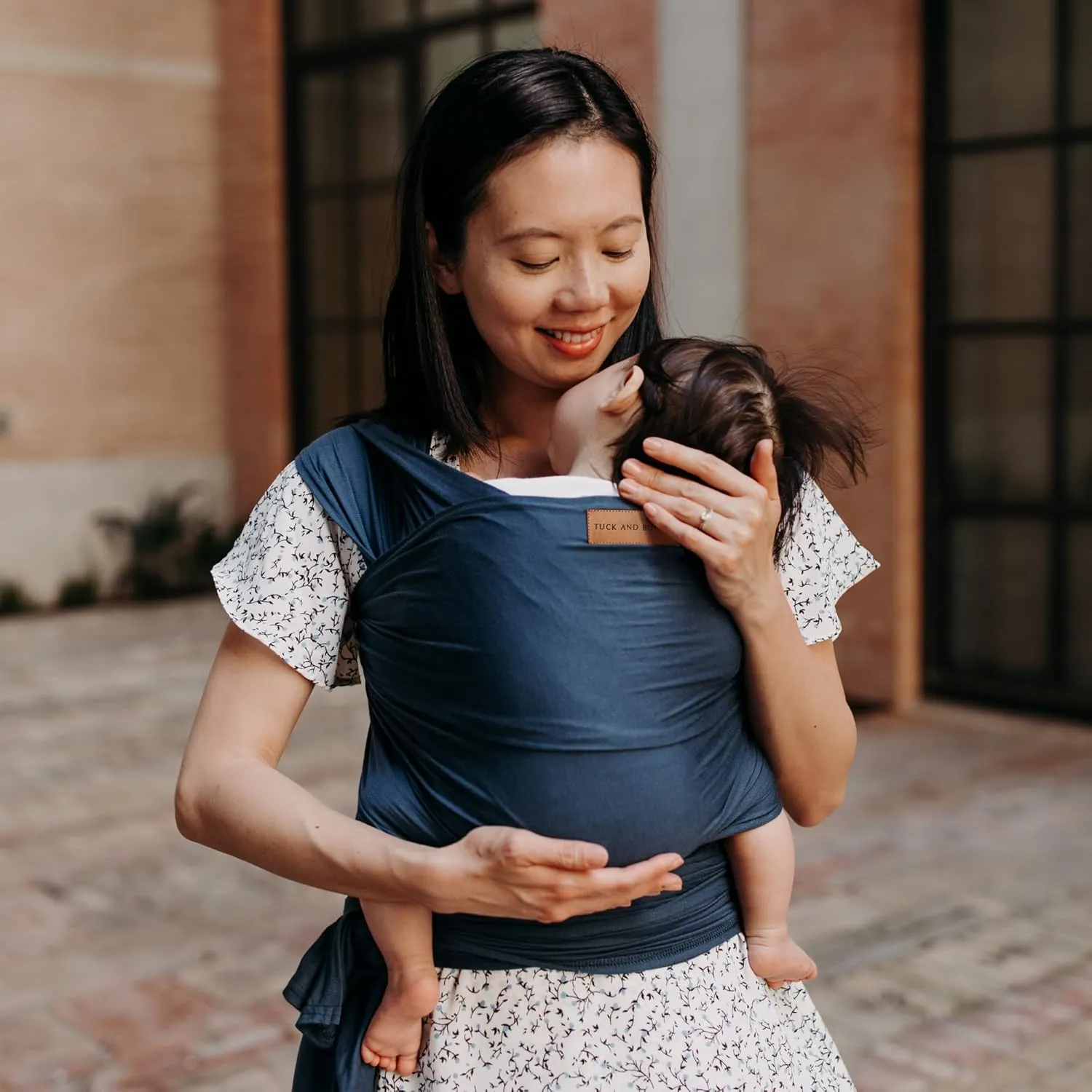Ezra Baby Wrap - Lightweight Baby Carrier - Harbor Blue -Best Baby Wrap for Newborns 0-18 Months - 100% Tencel Modal, Comfortable, Simple, and Hands-Free Babywearing Wraps