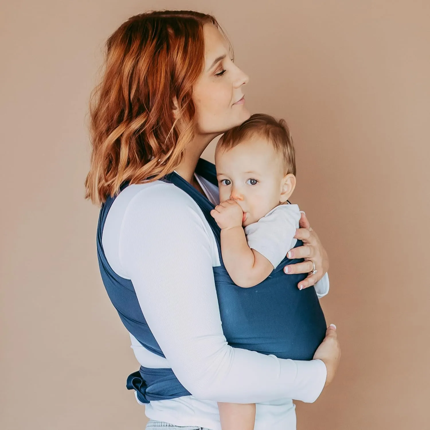 Ezra Baby Wrap - Lightweight Baby Carrier - Harbor Blue -Best Baby Wrap for Newborns 0-18 Months - 100% Tencel Modal, Comfortable, Simple, and Hands-Free Babywearing Wraps