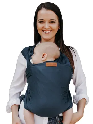 Ezra Baby Wrap - Lightweight Baby Carrier - Harbor Blue -Best Baby Wrap for Newborns 0-18 Months - 100% Tencel Modal, Comfortable, Simple, and Hands-Free Babywearing Wraps