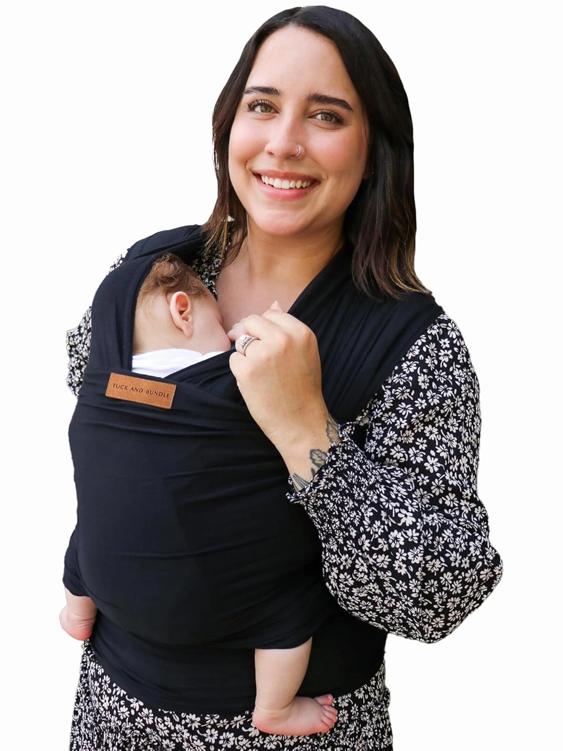 Ezra Baby Wrap - Lightweight Baby Carrier - Onyx Black - Best Baby Wrap for Newborns 0-18 Months - 100% Tencel Modal, Comfortable, Simple, and Hands-Free Babywearing Wraps